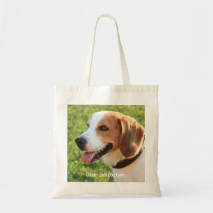Personalized Beagle Dog Photo and Dog Name Tote Bag