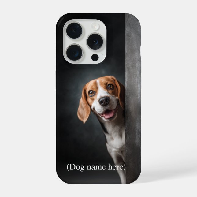 Personalized Beagle Dog Portrait iPhone Case (Back)