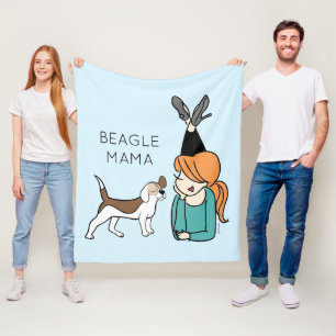 Personalized Beagle Mama  Fleece Blanket