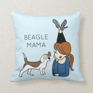 Personalized Beagle Mama Throw Pillow