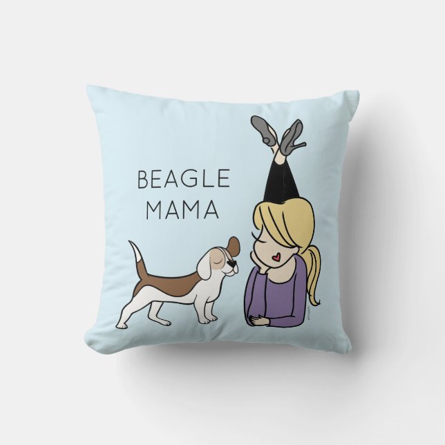 Personalized Beagle Mama  Throw Pillow (Front)