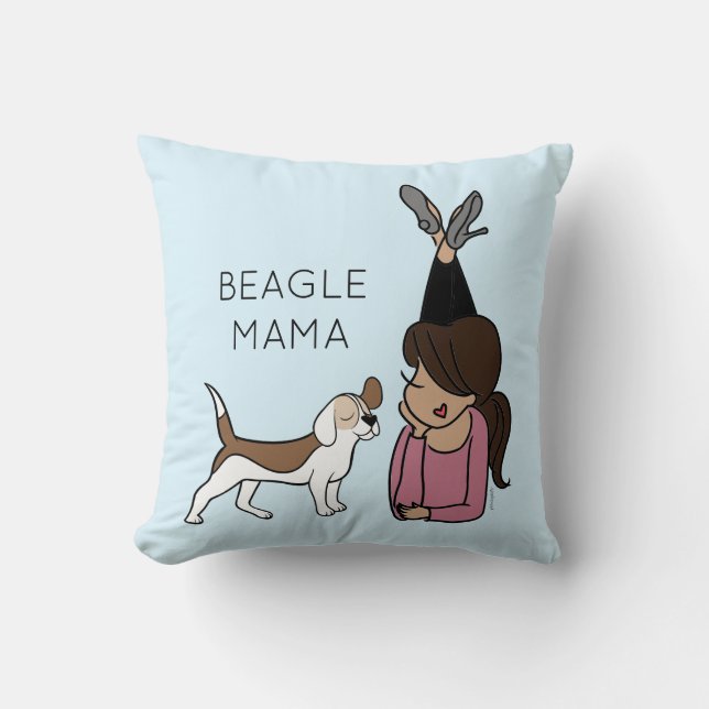 Personalized Beagle Mama  Throw Pillow (Front)
