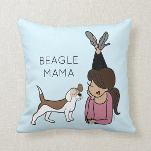 Personalized Beagle Mama Throw Pillow