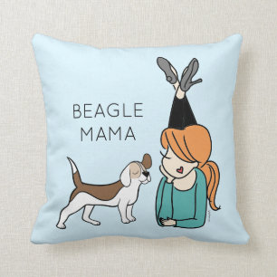 Personalized Beagle Mama  Throw Pillow