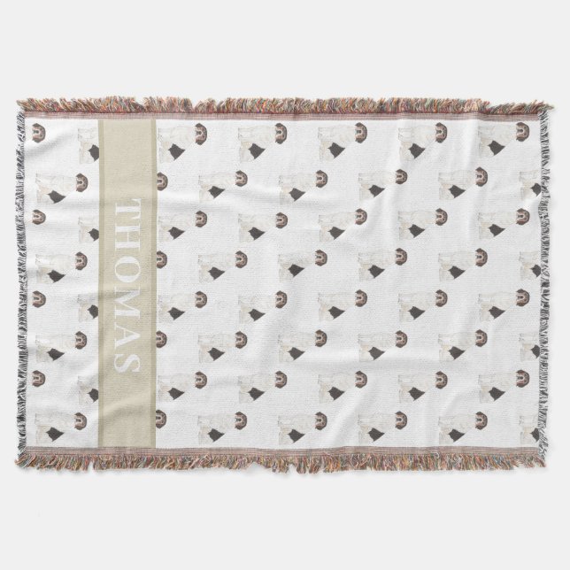 Personalized Beagle Throw Blanket (Front)