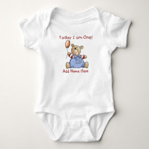 Personalized Bear 1st Birthday Bodysuit and Tshirt