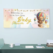 Personalized Bear Baby Shower Welcome Banner