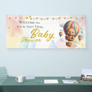 Personalized Bear Baby Shower Welcome Banner