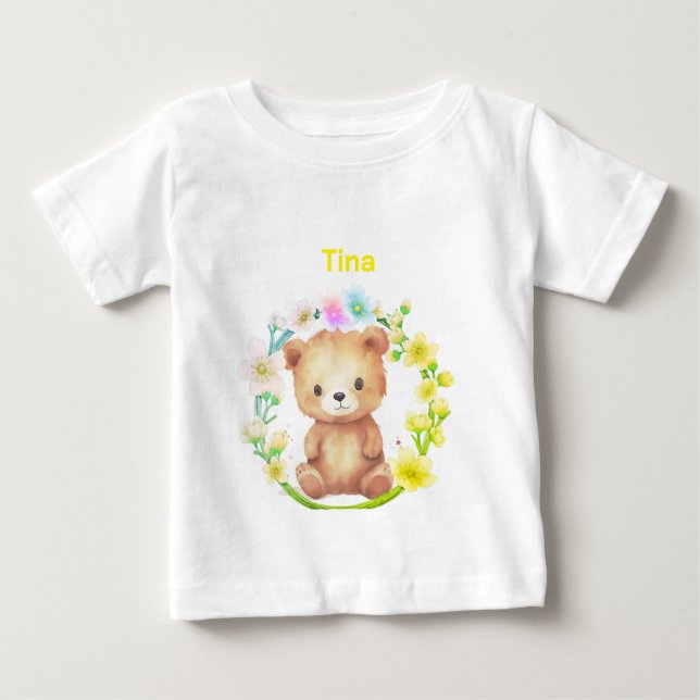 Personalized Bear Baby T-Shirt (Front)