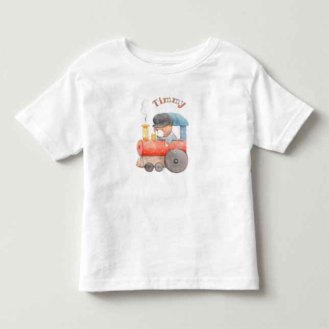 Personalized Bear Engineer Toddler T-shirt (Front)