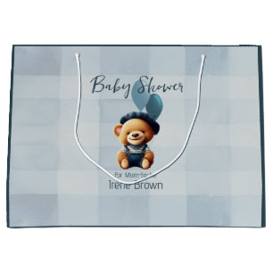 Personalized Bear Jean Baby Shower Gift Bag