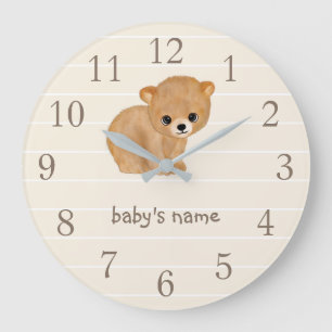 Personalized Bear Nursery Wall Clock