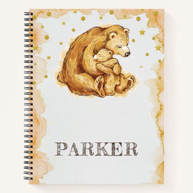 Personalized Bear Watercolor Notebook (Front)