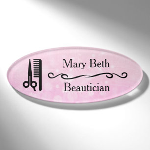 Personalized Beautician Beauty Salon Name Tags