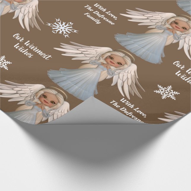 Personalized Beautiful Angel Wrapping Paper (Corner)