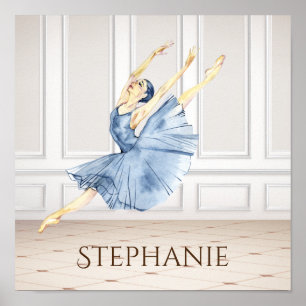 Personalized Beautiful Ballerina in Ballet Studio Poster