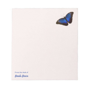 Personalized Beautiful Blue Morpho Butterfly Notepad