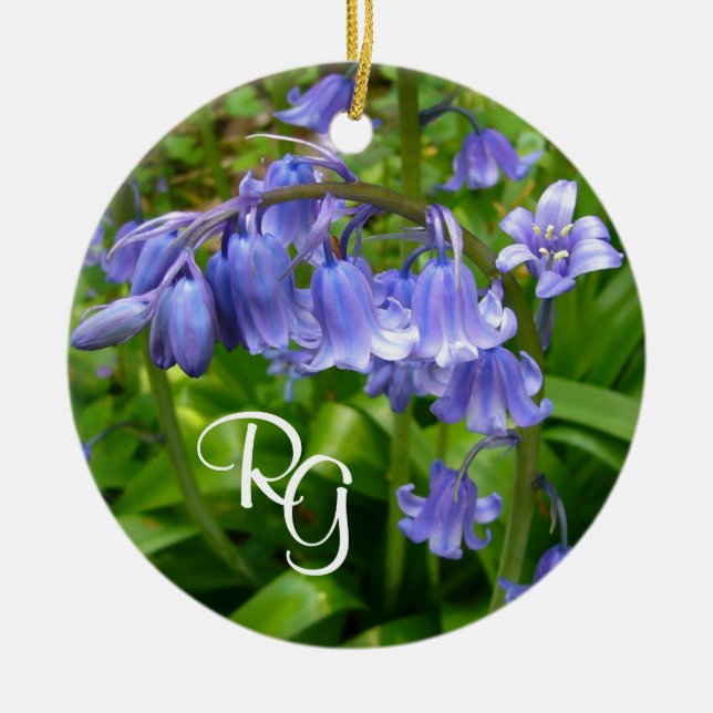Personalized Beautiful Bluebell Ceramic Ornament (Front)