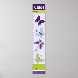 Personalized Beautiful Butterflies Growth Chart