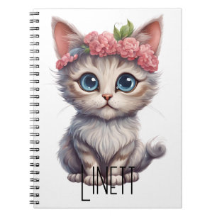 Personalized Beautiful Cat Spiral Notebook: Gracef Notebook