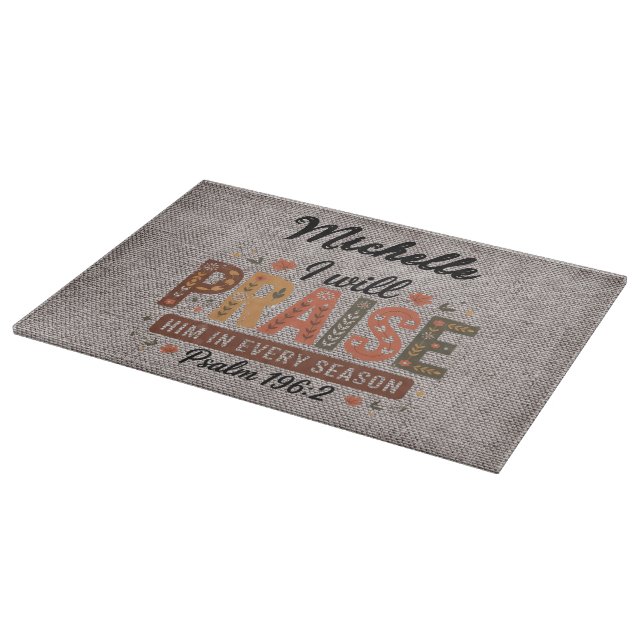Personalized Beautiful Fall/Thanksgiving Christian Cutting Board (Corner)