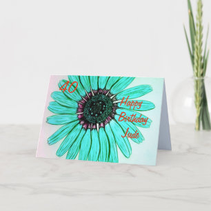 Personalized Beautiful Flower Happy Birthday Card