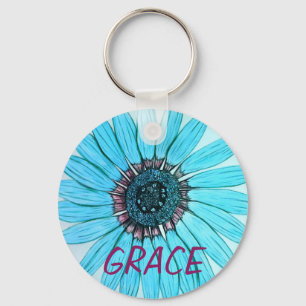 Personalized Beautiful Flower Keychain