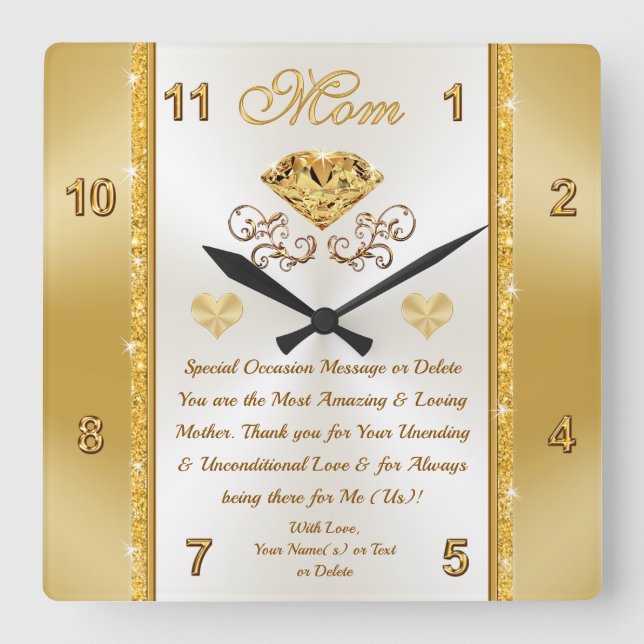 Personalized, Beautiful Gifts for Moms, Mom Clock (Front)
