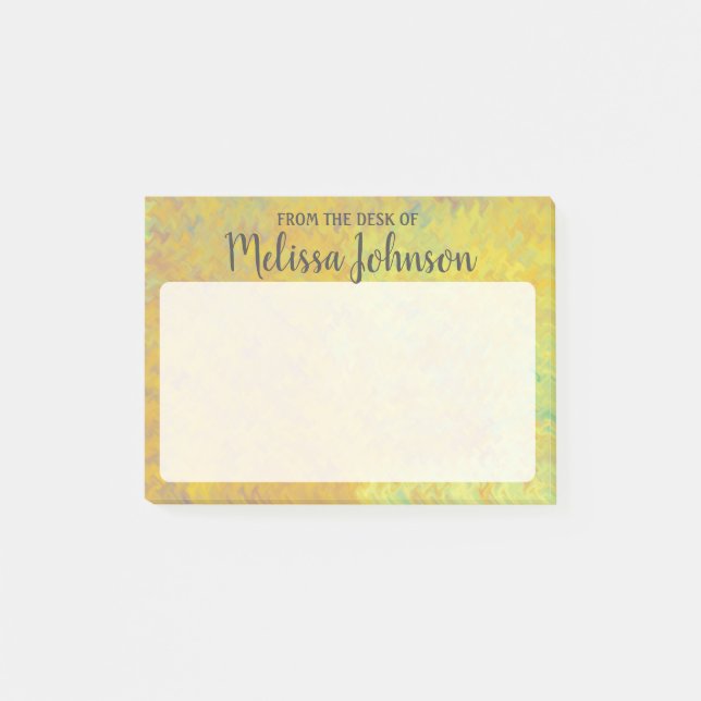 Personalized Beautiful Golden Marbled Art Post-it Notes (Front)