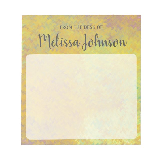 Personalized Beautiful Golden Marbling Notepad (Front)