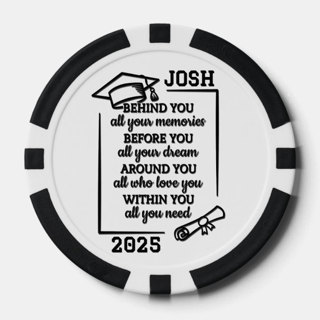 Personalized Beautiful Graduation  Poker Chips (Front)
