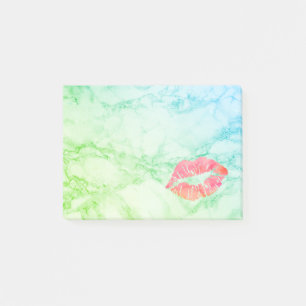 Personalized Beautiful Lips on marble Post-it Notes