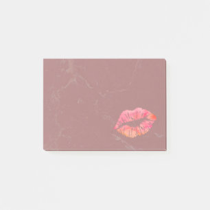 Personalized Beautiful Lips on marble Post-it Notes