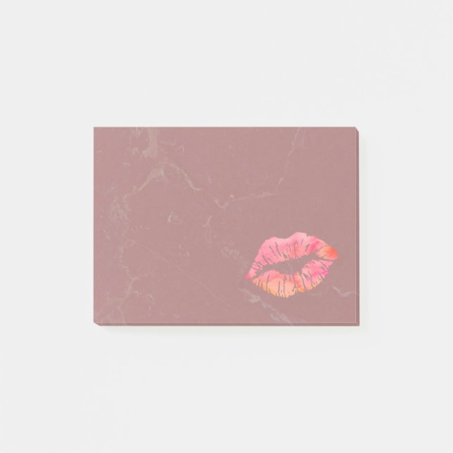 Personalized Beautiful Lips on marble Post-it Notes (Front)