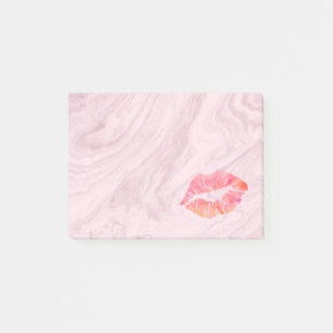 Personalized Beautiful Lips on marble Post-it Notes