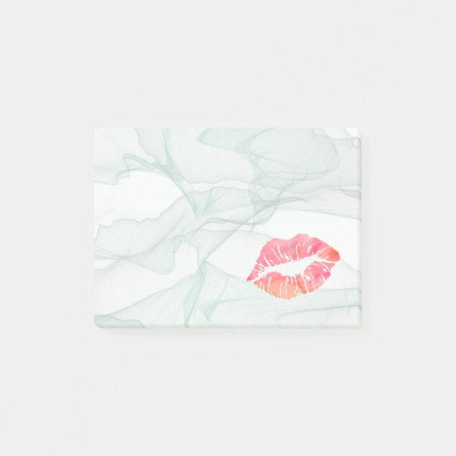 Personalized Beautiful Lips on marble Post-it Notes (Front)