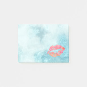 Personalized Beautiful Lips on marble Post-it Notes