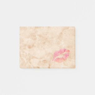 Personalized Beautiful Lips on marble Post-it Notes