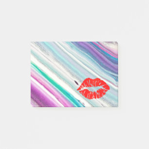 Personalized Beautiful Lips on marble Post-it Notes