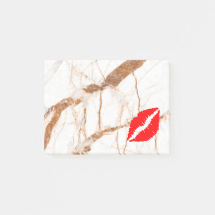 Personalized Beautiful Lips on marble Post-it Notes