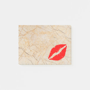 Personalized Beautiful Lips on marble Post-it Notes