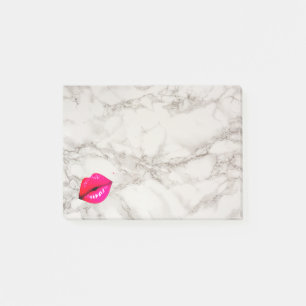 Personalized Beautiful Lips on marble Post-it Notes