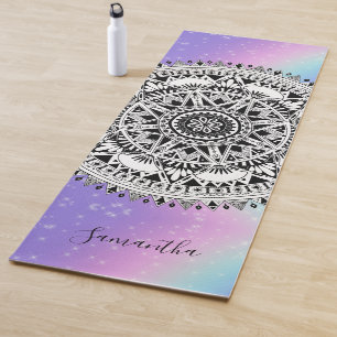 Personalized Beautiful Mandala Rainbow  Yoga Mat