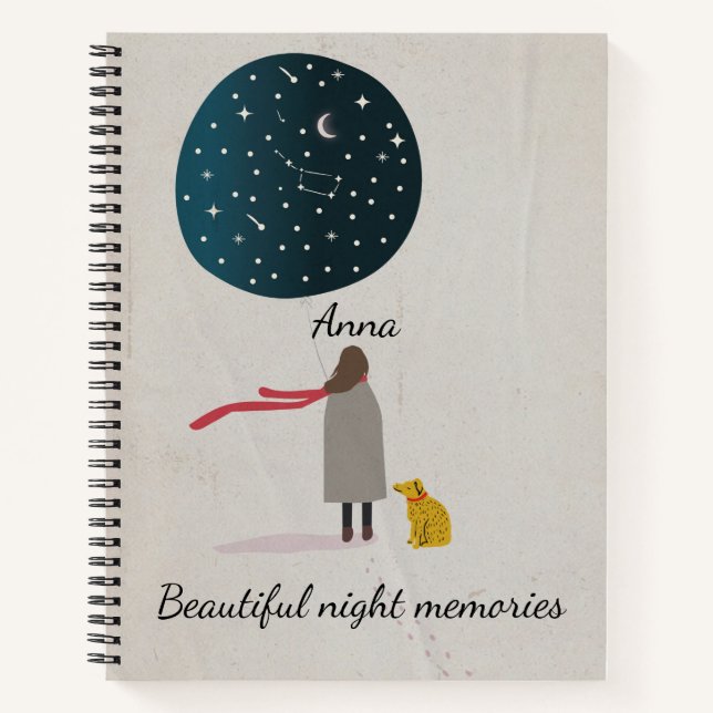 Personalized Beautiful night memories Notebook (Front)