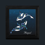 Personalized Beautiful Orca Whales Gift Box<br><div class="desc">Personalized Beautiful Orca Whales Compact Mirror with a starry background in shades of blue,  white and black.  This design is great for everyday use and makes a great wedding party gift for bridesmaids. ~</div>