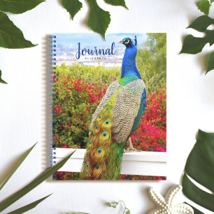 Personalized Beautiful Peacock Photo Journal