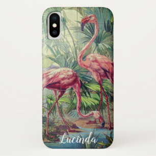Personalized Beautiful Pink Flamingo Mural Case-Mate iPhone Case