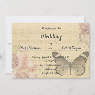 Personalized beautiful romantic butterfly wedding invitation