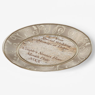Personalized Beautiful Rustic Wedding Paper Plates