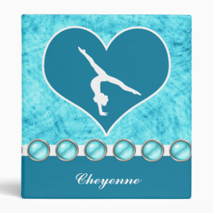 Personalized Beautiful Turquoise Gymnastics Binder